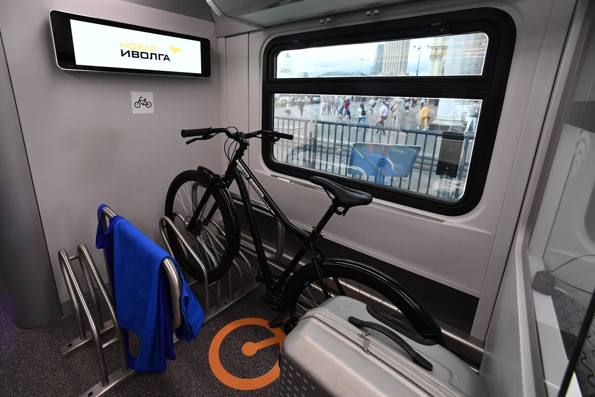 Головной вагон электропоезда Иволга 3.0, где можно припарковать свой велосипед. Фото взято из открытых источников.