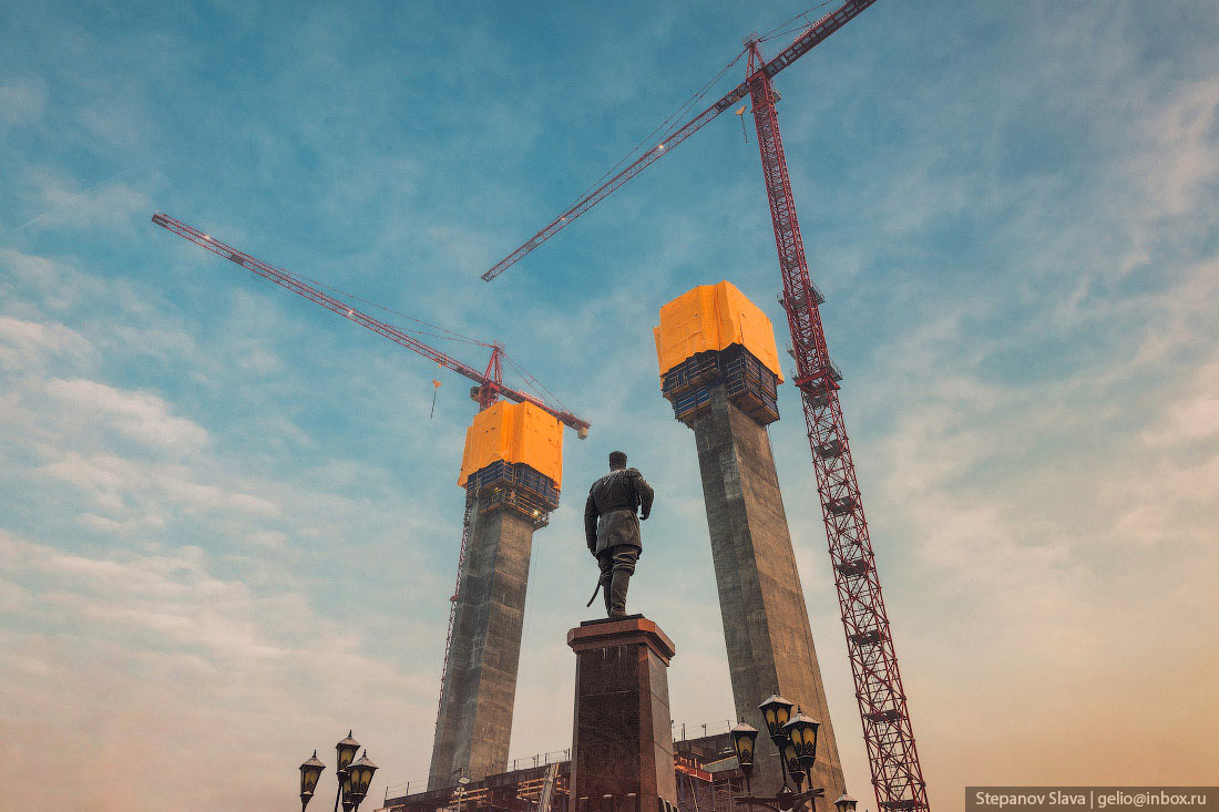 Строительство четвёртого моста через Обь в Новосибирске архитектура,Путешествия,фото