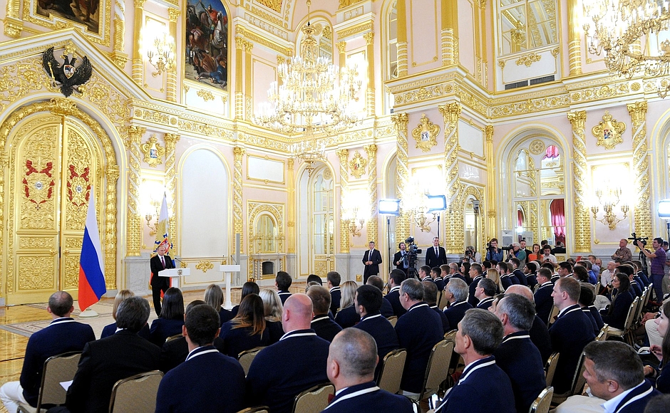 Встреча Владимира Путина с олимпийской сборной России