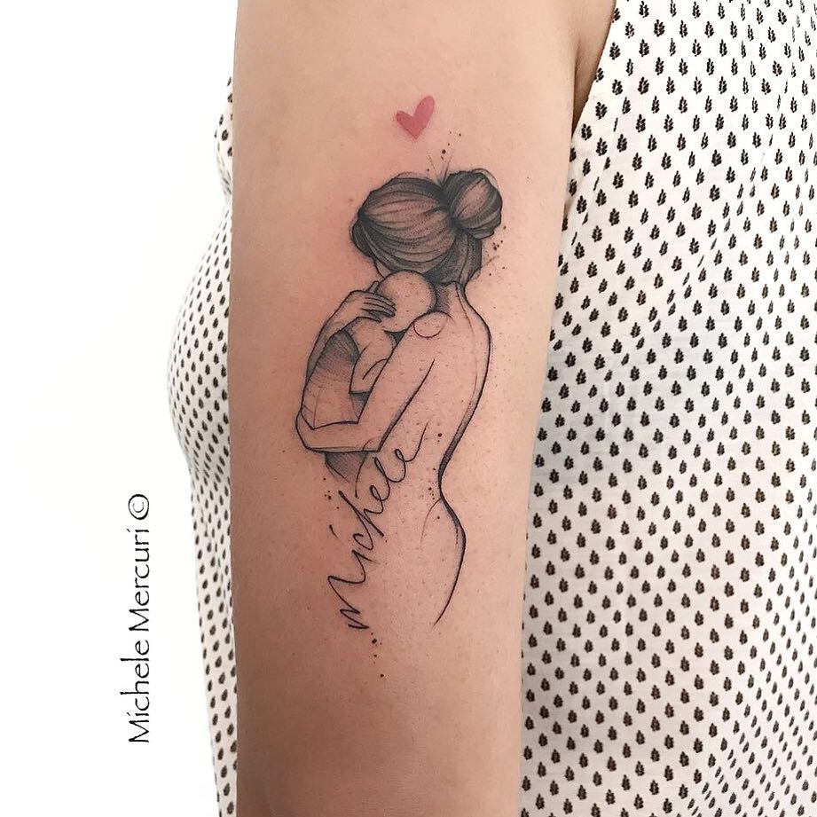 Татуировки в виде матери и ребёнка фото 28