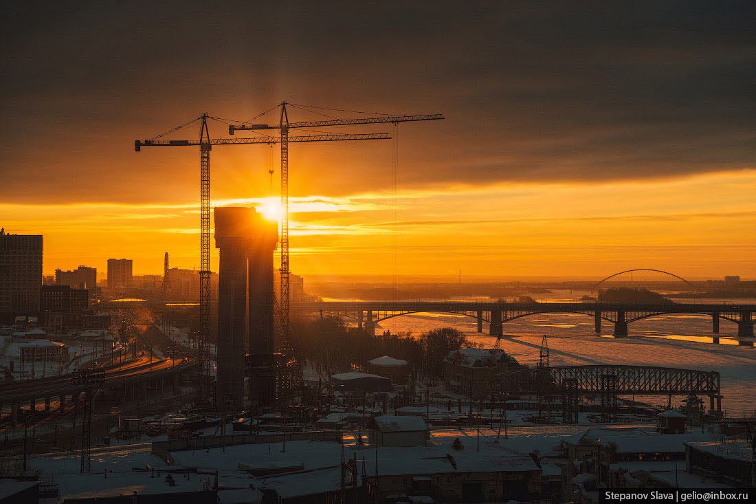 Строительство четвёртого моста через Обь в Новосибирске Строительство четвёртого моста через Обь в Новосибирске архитектура,Путешествия,фото