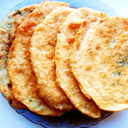 Лепешки с зеленью и сыром