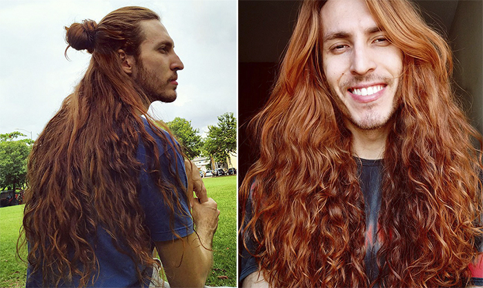 Бразилец удивляет густыми и длинными волосами как у Рапунцель