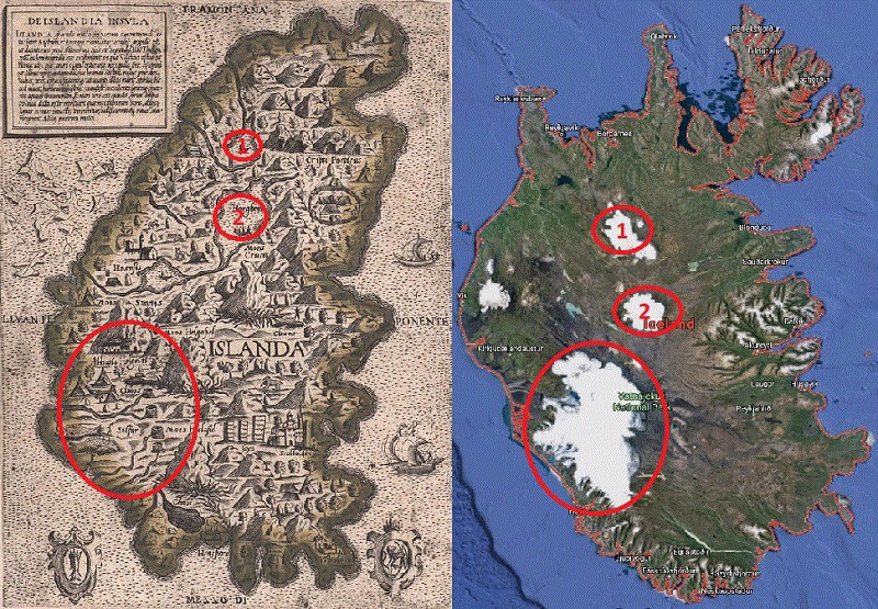 Глобальный катаклизм: Исчезнувшие мегаполисы в Исландии на картах 16 века, изображение №34