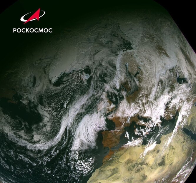 Снимок с гидрометеорологического спутника «Арктика-М»