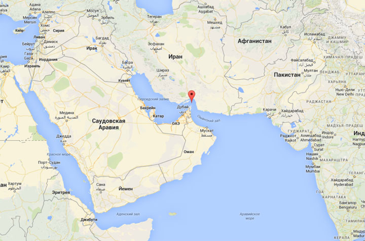 Карта персидского залива со странами
