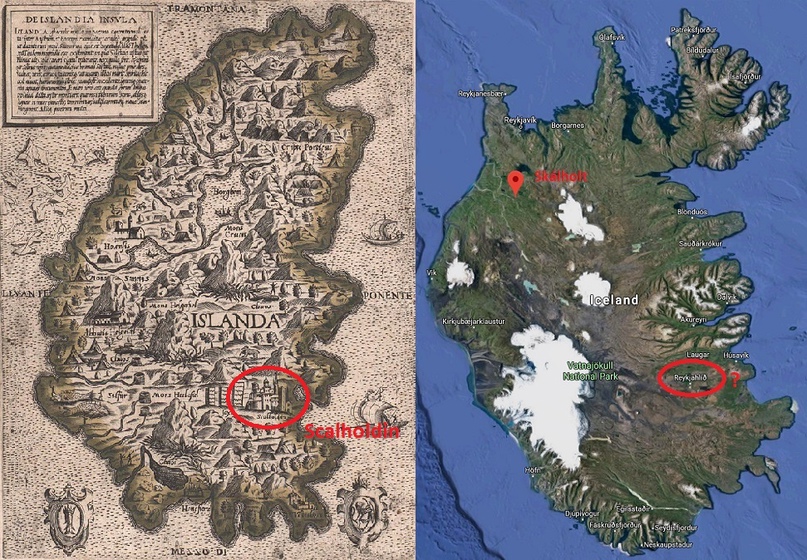 Глобальный катаклизм: Исчезнувшие мегаполисы в Исландии на картах 16 века, изображение №24