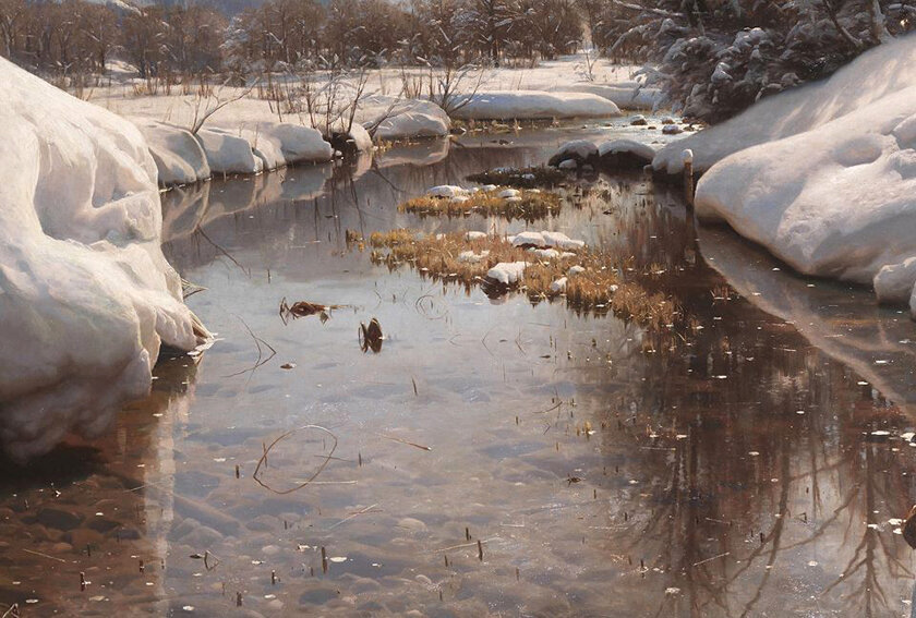 Cena de inverno em Engadin (Detalhe), Зимняя сцена в Энгадине, 1914 год