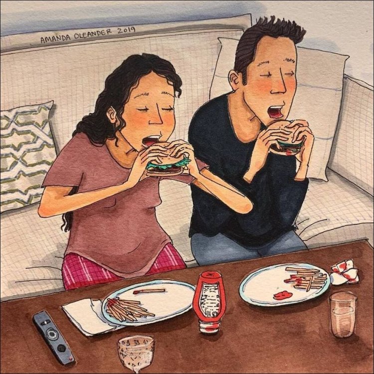 За закрытыми дверями иллюстрации,он и она,семья