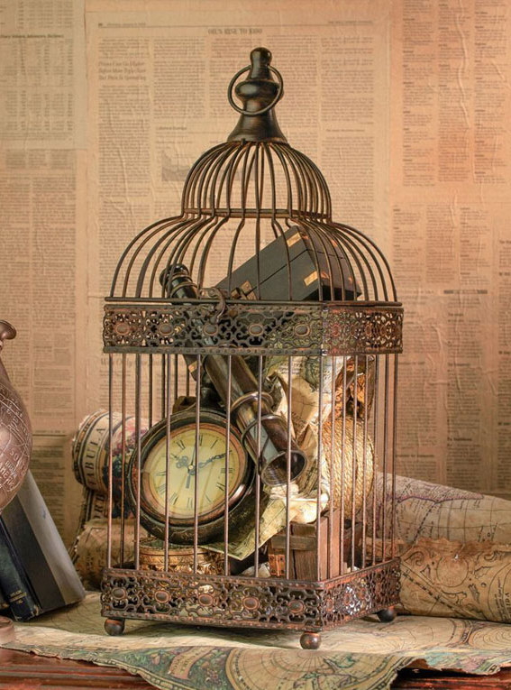 Птичья клетка не по назначению. Несколько идей для необычного декора декор,для дома и дачи,интерьер