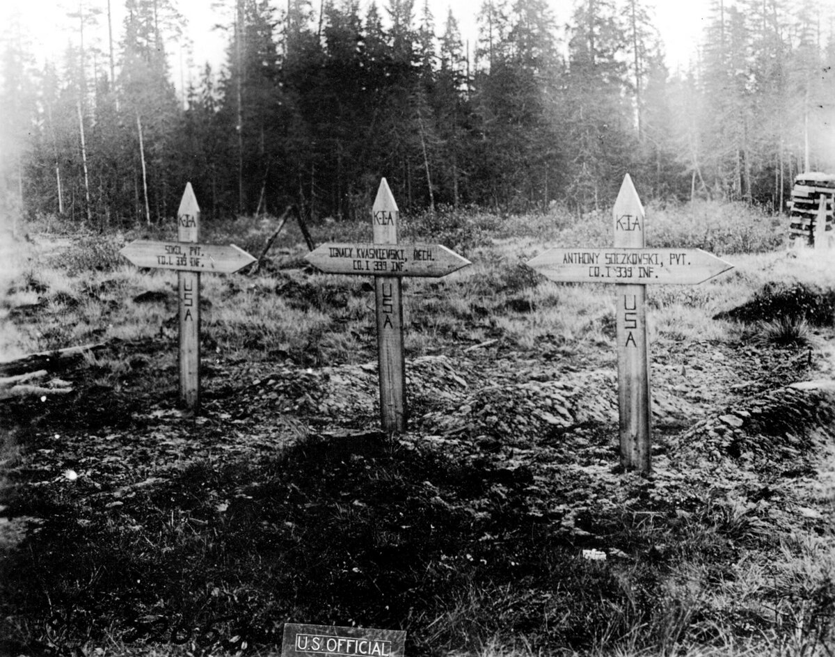 Могилы американских солдат в России. US National Archive
