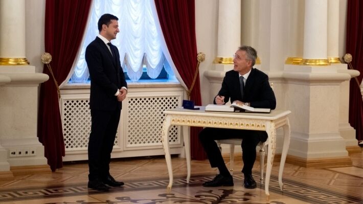 Президент Украины Зеленский на встрече с генсеком НАТО