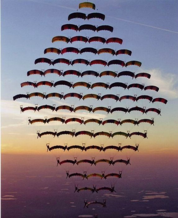 Идеальное выполнение самой сложной фигуры парашютного спорта прикол, сделай сам, юмор
