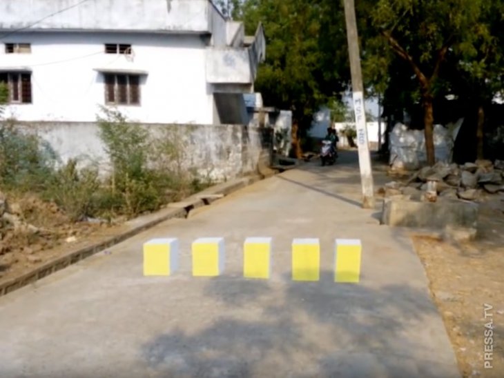 3D пешеходные переходы заставляют водителей притормаживать 