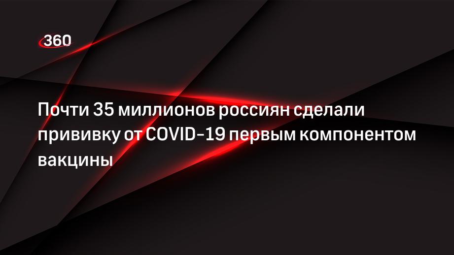 Почти 35 миллионов россиян сделали прививку от COVID-19 первым компонентом вакцины