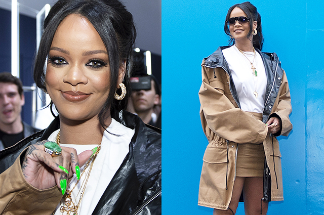 Парка и ультрамини: Рианна на презентации своей коллекции одежды в Париже