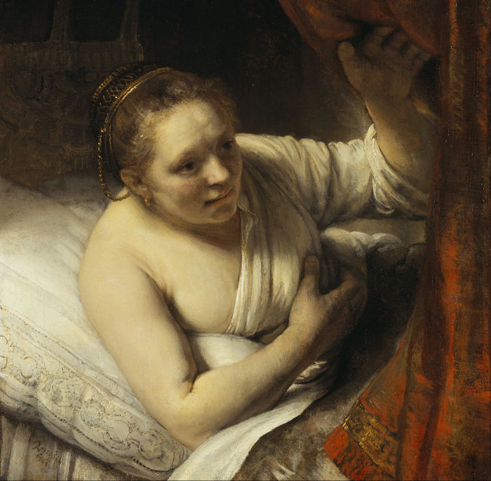 Женщина в постели, Рембрандт. / Фото: google.com.