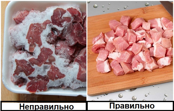 Замороженное мясо не сможет равномерно прожариться