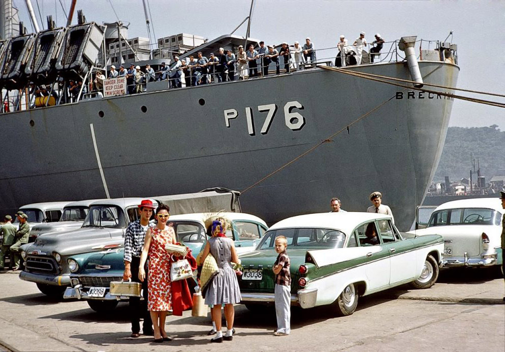 Транспортный корабль ВМС США USNS Breckinridge, 1959 год.