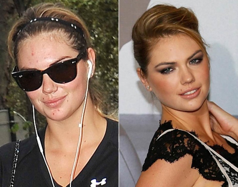 Кейт Аптон девушки, до и после макияжа, знаменитости, фото