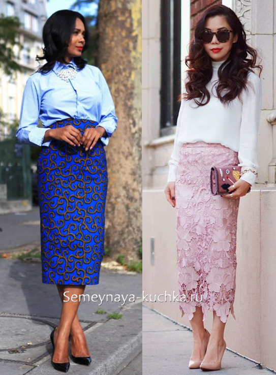 кружевная юбка для офиса