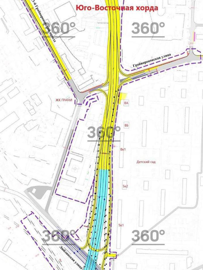 План юго восточной хорды в москве схема