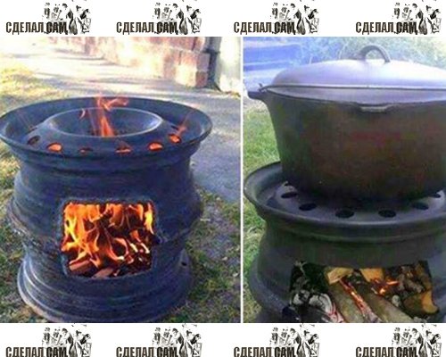 Мангал из автомобильных дисков