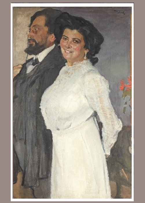 Художник В. Серов. «Портрет Оскара и Розы Грузенберг». (1910 год). Холст, темпера. 100 х 62 см. (Nader’s & Fine Art Auctions, Майами, декабрь 2012 года. $4,6 млн.) 