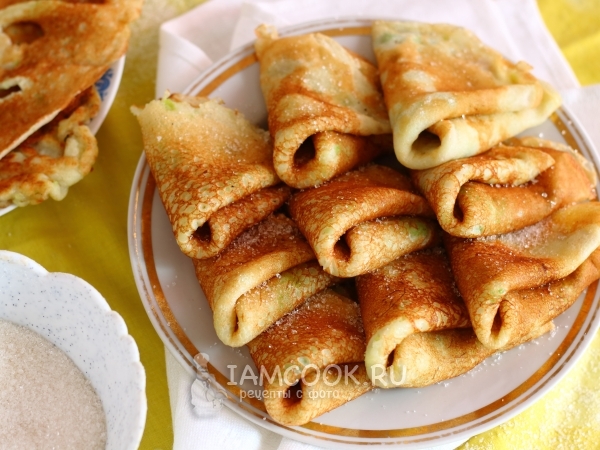 Сладкие кабачковые блинчики, рецепт с фото