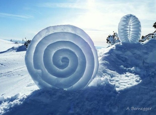 8. Alain Bernegger создает снежные и ледяные инсталляции времена года, зима, зимний ленд-арт, красиво, фото, художник