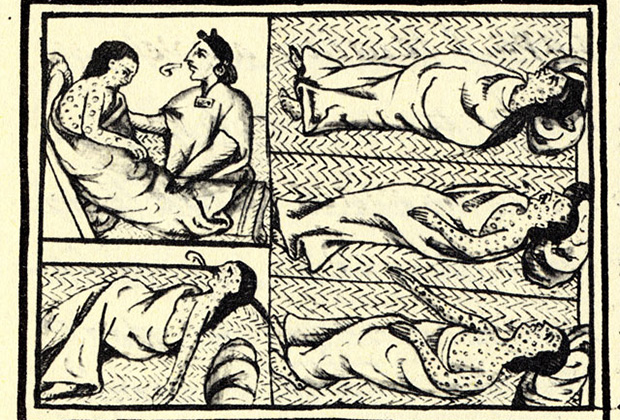 Рисунок больного индейца, пораженного оспой во время эпохи завоеваний