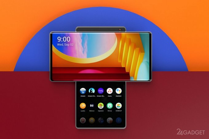 Смартфон LG Wing со вторым откидывающимся экраном показан на видео