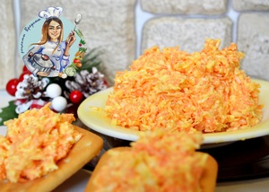 Фото к рецепту: Закуска морковь с сыром.