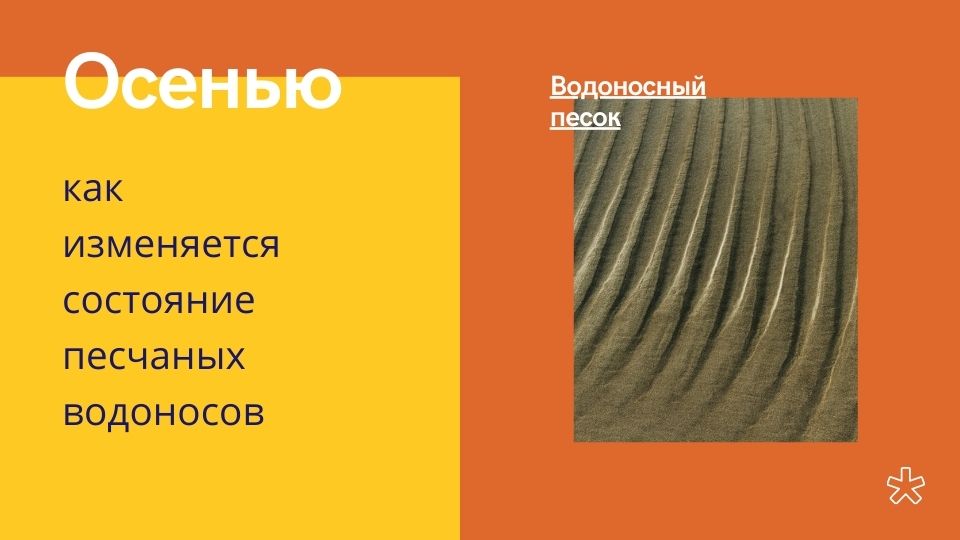 Изменение состояние водоносных песчаных горизонтов в осенний период