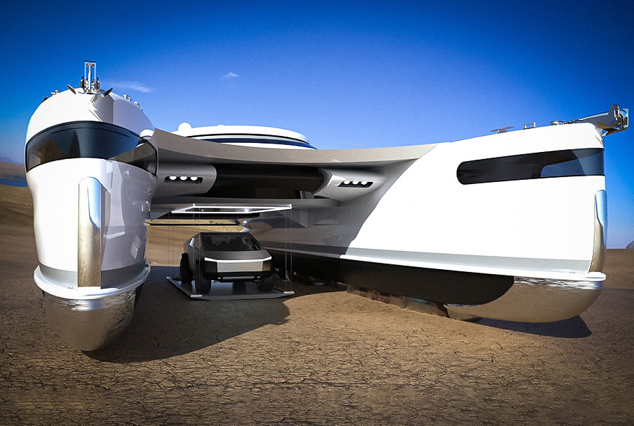 Посмотрите на 25-метровый катамаран-амфибию с Tesla на борту за 30 миллионов долларов