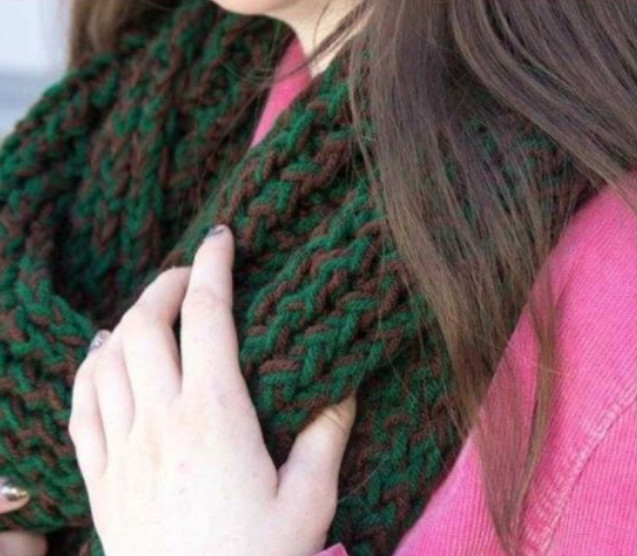 Теплый шарф, сотканный на ручном станке вязаный шарф