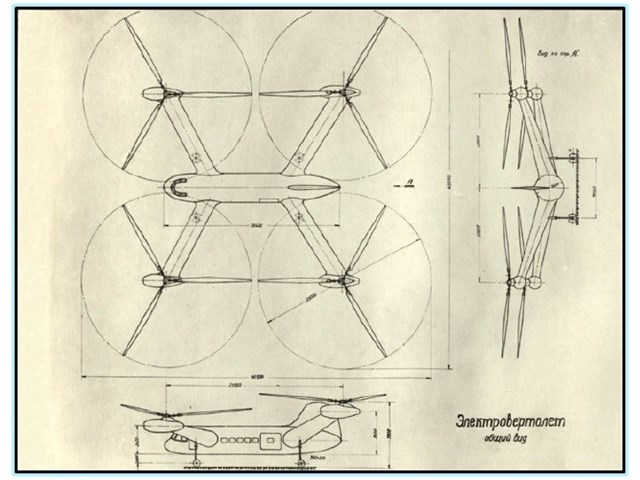 Электровертолёт Юрьева и Иосифьяна, 1952 год ввс