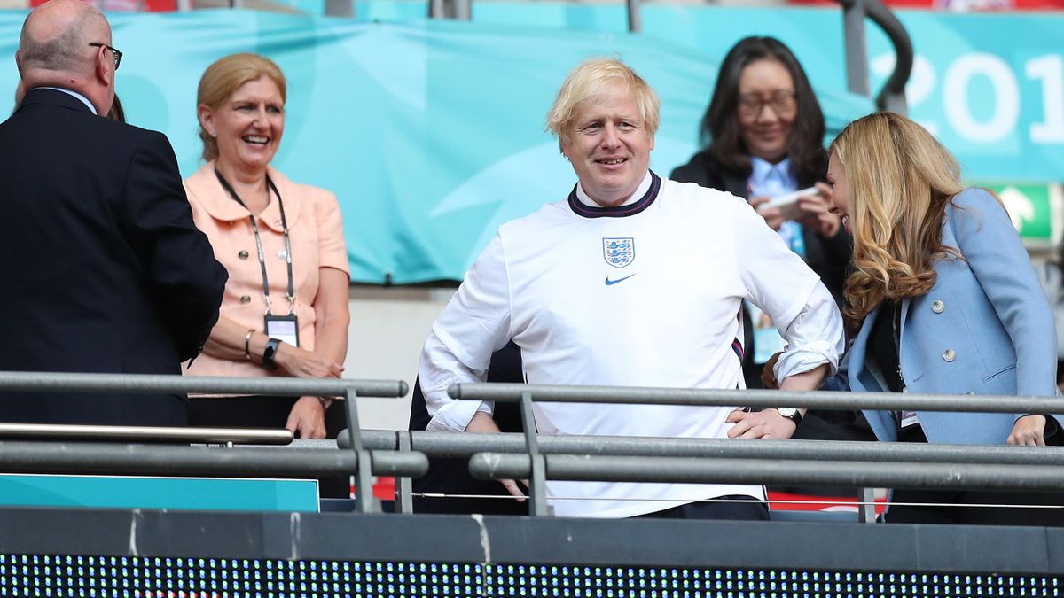 Борис Джонсон с женой на полуфинале Евро-2020 Англия – Дания