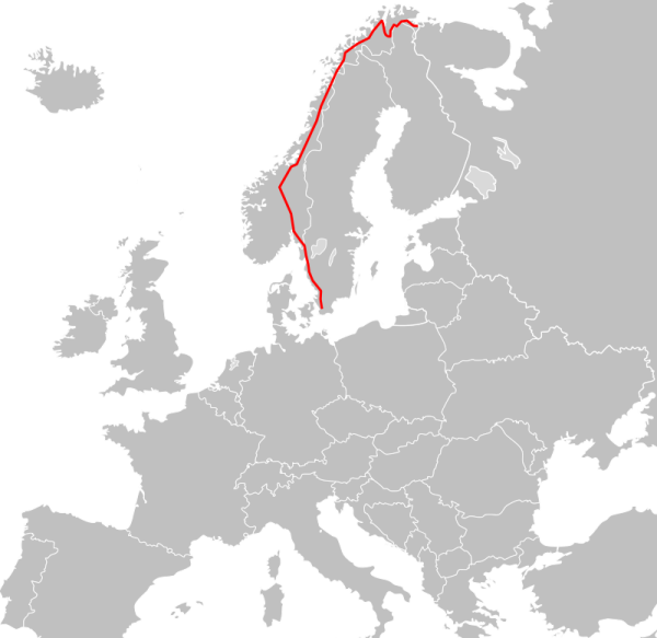Европейский маршрут Е6. /Фото: wikipedia.org