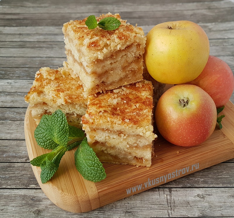 Насыпной яблочный пирог без сливочного масла