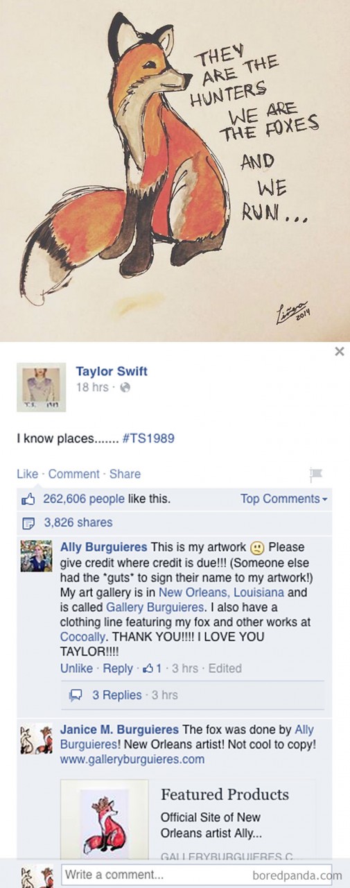 Taylor Swift Posted A Fan Art Which Later Turned Out To Be Art Thievery From Artist Ally Burguieres