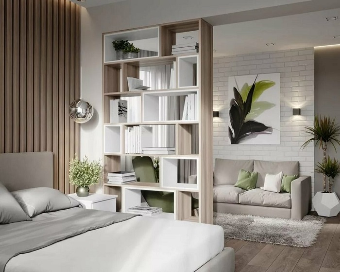 8 простых идей, как сделать в однокомнатной квартире и спальню, и гостиную идеи для дома,интерьер и дизайн