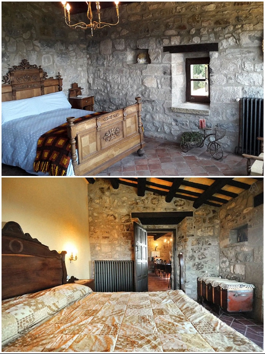 Все спальни замка-отеля оформлены в лучших традициях средневекового стиля («Castell de Llaes», Испания). | Фото: boredpanda.com, © Marc/Airbnb.