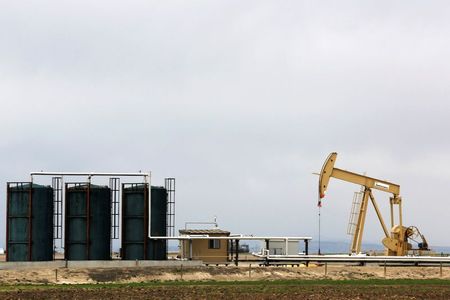 A TORC Oil & Gas pump jack is seen near Granum, Alberta, Canada May 6, 2020. Picture taken May 6, 2020. REUTERS/Todd Korol