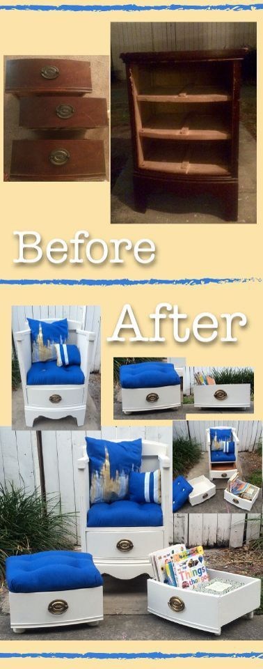 Новая мебель из старых ящиков комода дача