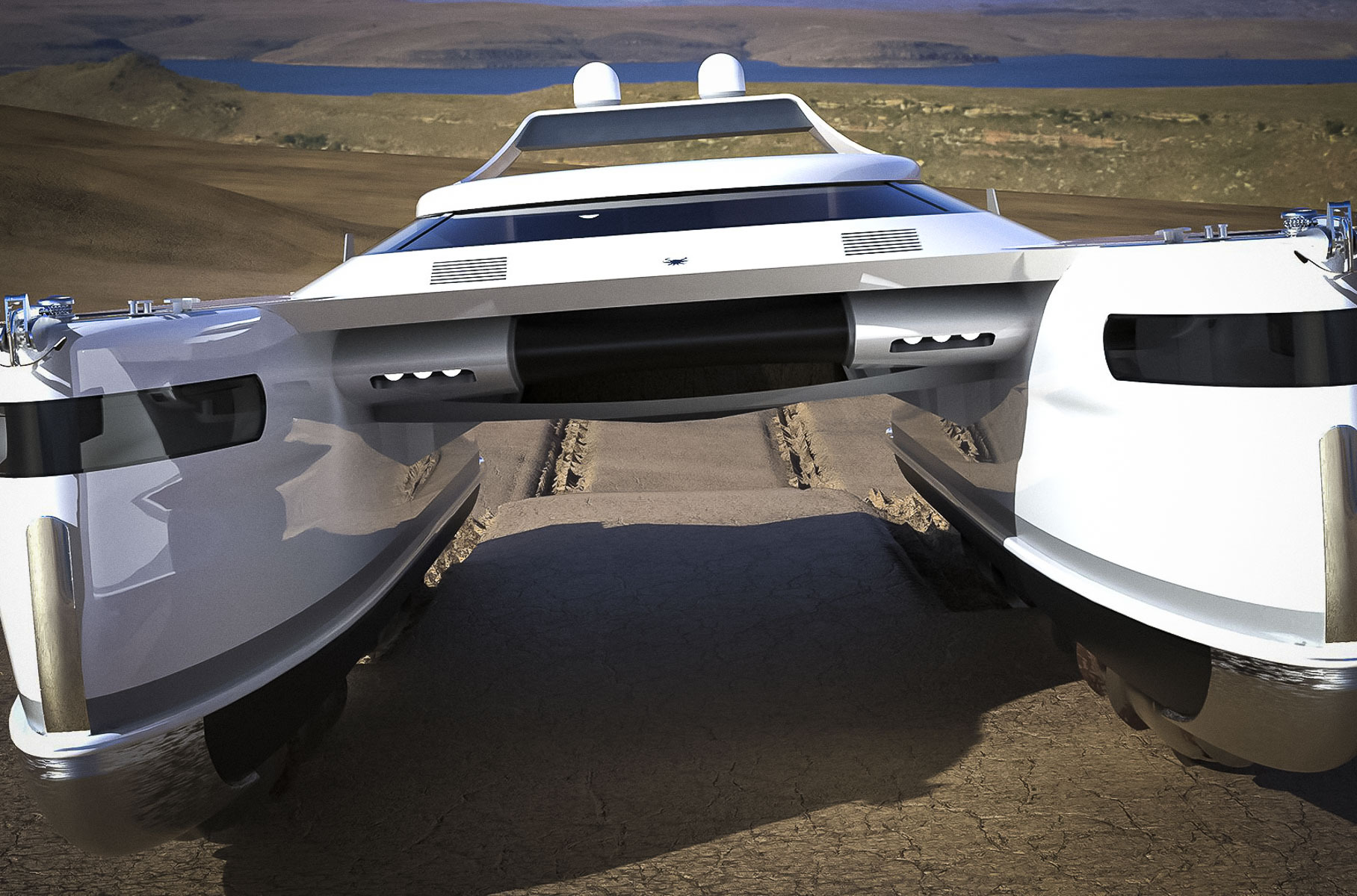 Посмотрите на 25-метровый катамаран-амфибию с Tesla на борту за 30 миллионов долларов Посмотрите на 25-метровый катамаран-амфибию с Tesla на борту за 30 миллионов долларов Новости