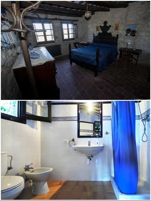 При каждой спальне есть благоустроенная ванная комната («Castell de Llaes», Испания). | Фото: booking.com/ tripadvisor.es.