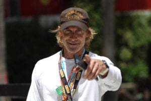 Michael Bay walks in the Paddock prior to the F1 Grand Prix of Miami at the Miami International Autodrome on May 08, 2022 in Miami, Florida.