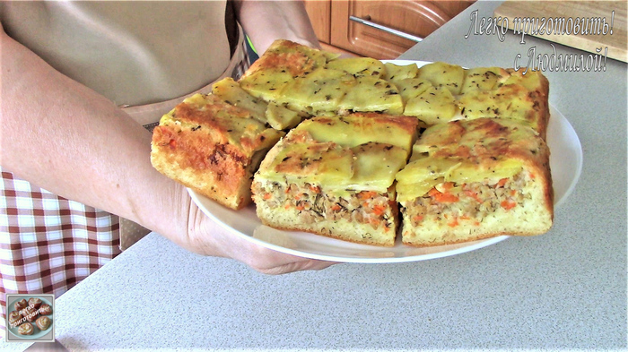 Заливной пирог с картофелем и мясом Еда, Кулинария, Рецепт, Видео, Видео рецепт, Youtube, Выпечка, Пирог, Заливной пирог, Длиннопост