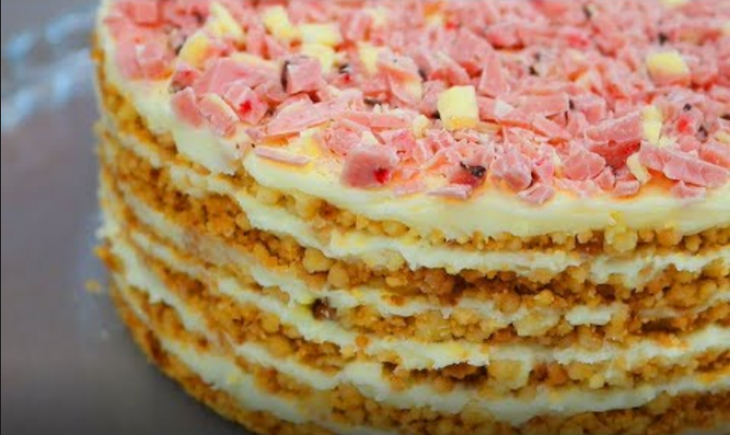 Самый модный торт из крошки без выпечки "Пломбир" кулинария,рукоделие,своими руками,торт без выпечки